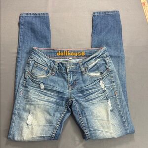 Dollhouse Juniors Distressed Light Wash Jeans - Size 3
